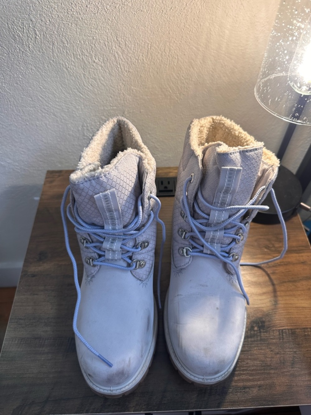 Timberland Light Gray Fleece-Lined Winter Boots
